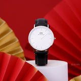 Daniel Wellington Classic Sheffield White Dial Black Leather Strap Watch For Women - DW00100053 Buy Now By Daniel Wellington