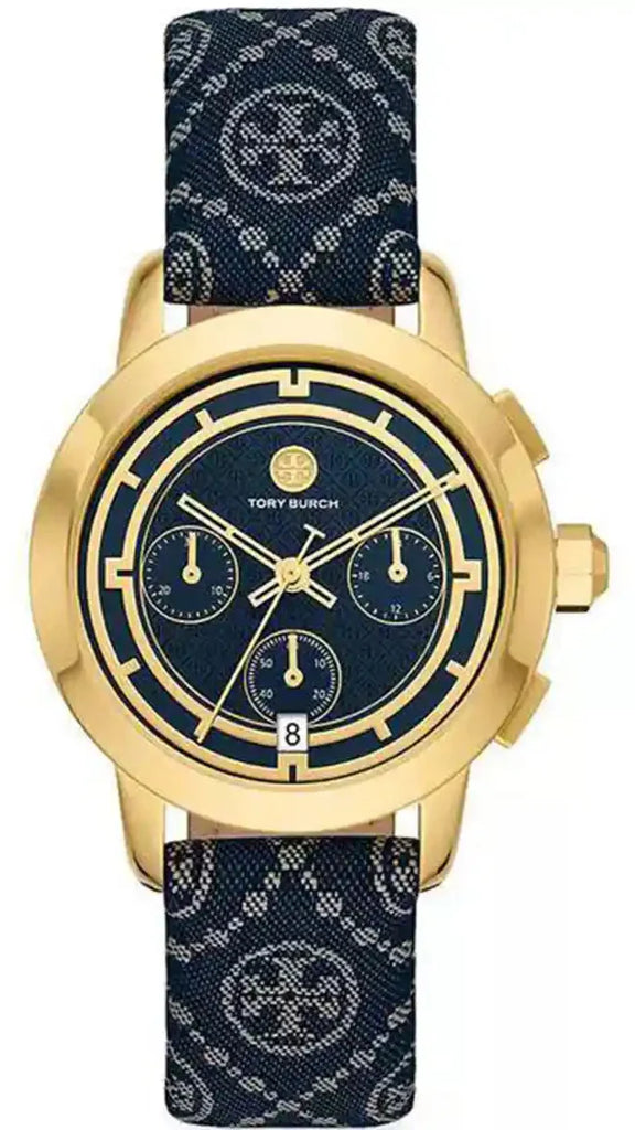 Tory Burch The Miller Chronograph Blue Dial Blue Jacquard Strap Watch for Women - TBW1038 Buy Now By Tory Burch