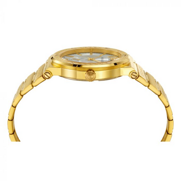 Versace Greca Silver Dial Gold Steel Strap Watch for Men - VEVI00520 Buy Now By Versace