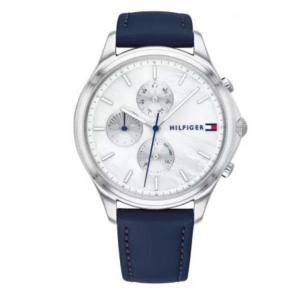 Tommy Hilfiger Carly Silver Dial Blue Leather Strap Watch for Women - 1781791 Buy Now By Tommy Hilfiger