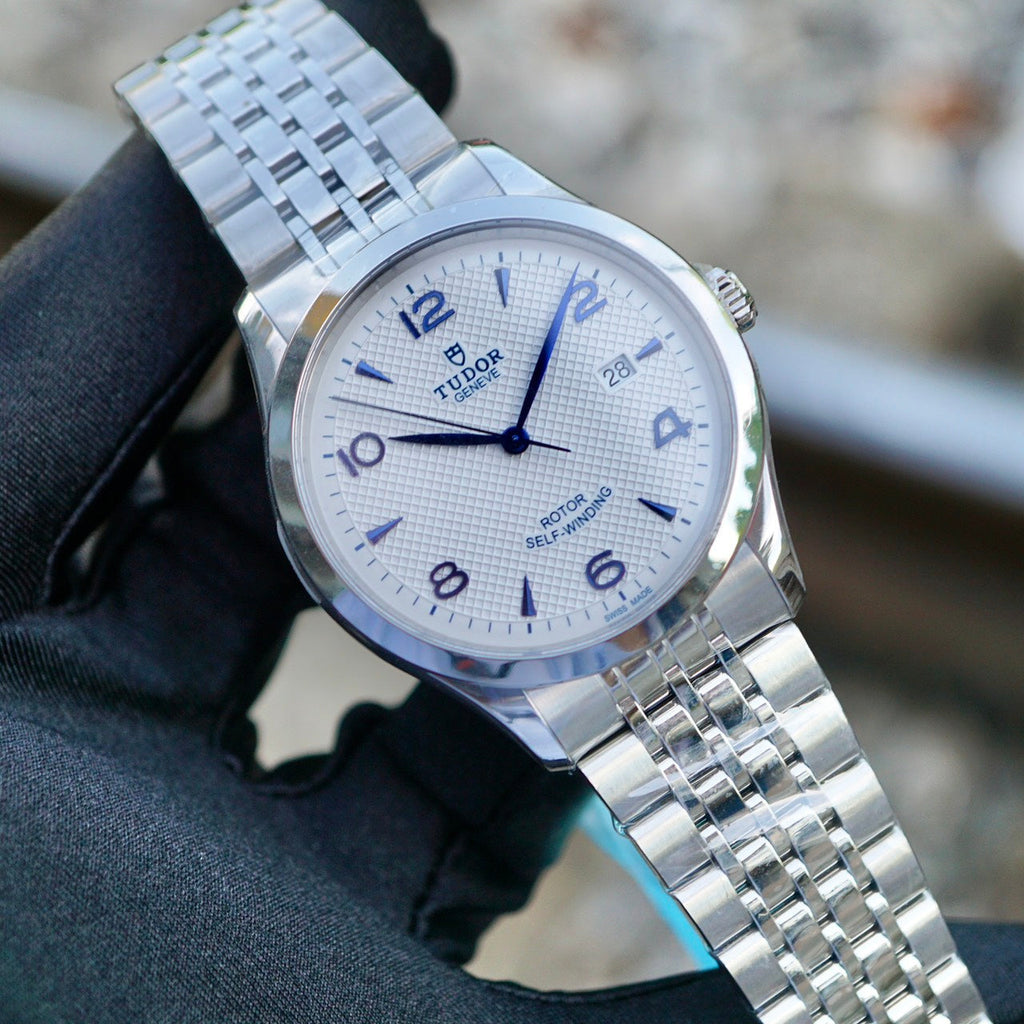 Tudor 1926 Automatic White Dial Silver Steel Strap Watch for Men - M91650-0005