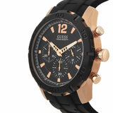 Guess Caliber Chronograph Black Dial Black Rubber Strap Watch for Men - W0864G2 Buy Now By Guess