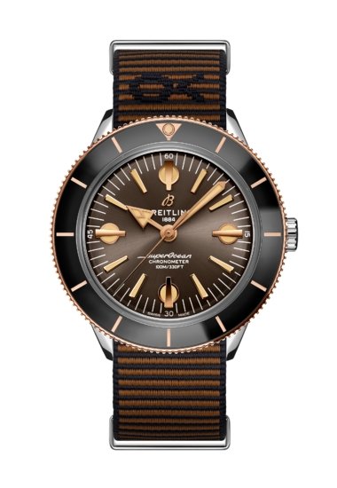 Breitling Superocean Heritage '57 Outerknown Limited Edition Brown Dial Brown NATO Strap Watch for Men - U103701A1Q1W1 Buy Now By Breitling