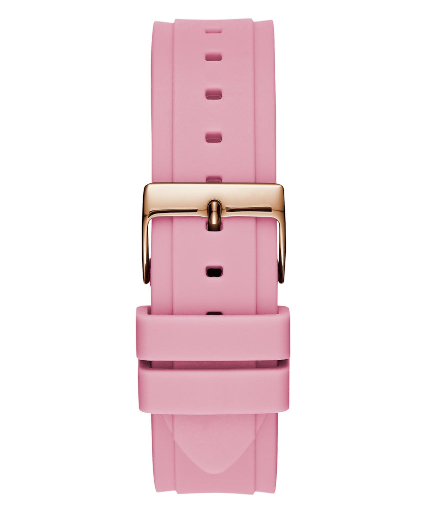 Guess Rose Gold Dial with Diamonds Pink Rubber Strap Watch For Women - W1053L3 Buy Now By Guess