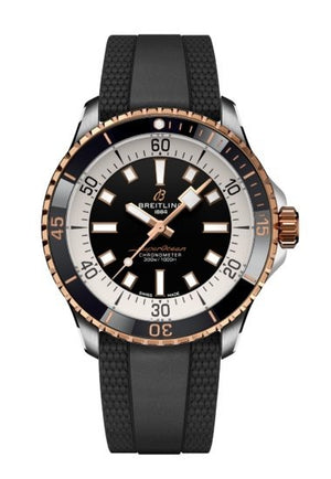 Breitling Superocean Automatic 42mm 18K Red Gold & Black Dial Black Rubber Strap Watch for Men - U17375211B1S1 Buy Now By Breitling