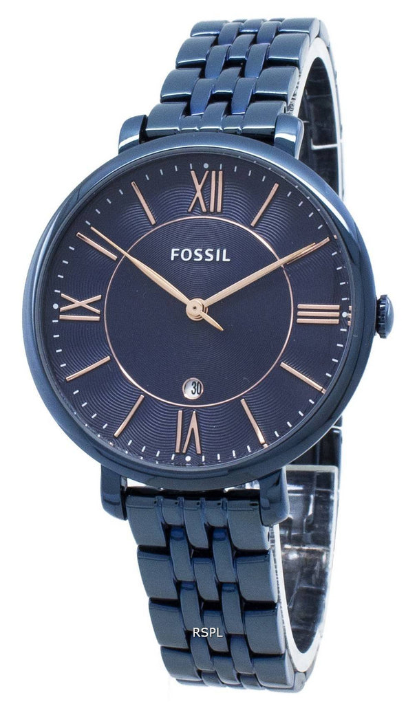 Fossil Jacqueline Blue Dial Blue Steel Strap Watch for Women - ES4094 Buy Now By Fossil