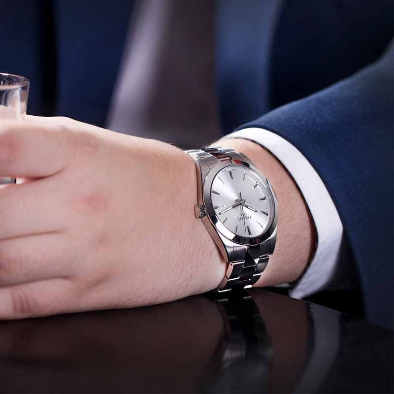 Tissot Gentleman Silver Dial Silver Steel Strap Watch For Men - T127.410.11.031.00 Buy Now By Tissot