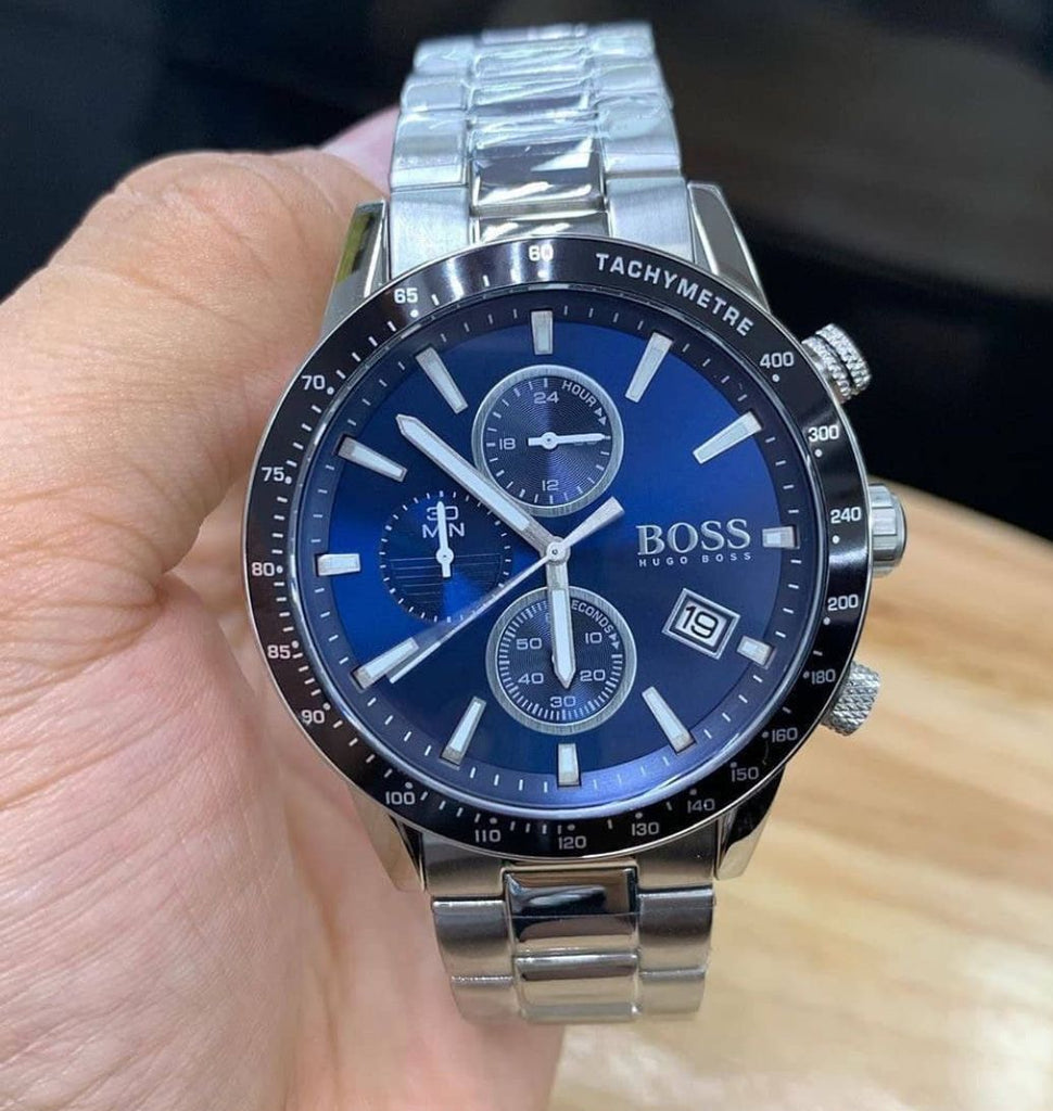 Hugo Boss Rafale Quartz Blue Dial Silver Steel Strap Watch for Men - 1513510 Buy Now By Hugo Boss