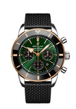 Breitling Superocean Heritage B01 Chronograph 44 Limited Edition Green Dial Black Mesh Bracelet Watch for Women - UB01622A1L1S1 Buy Now By Breitling
