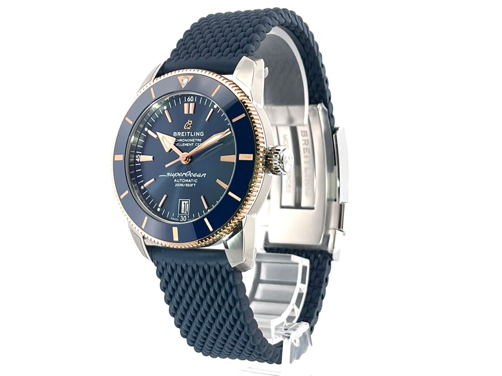 Breitling Superocean Heritage B20 Automatic 42 Blue Dial Blue Mesh Bracelet Watch for Men - UB2010161C1S1 Buy Now By Breitling
