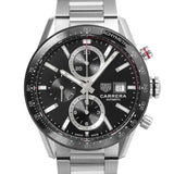 Tag Heuer Carrera Automatic Chronograph Black Dial Silver Steel Strap Watch for Men - CBM2110.BA0651 Buy Now By Tag Heuer