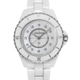 Chanel J12 Diamonds Mother of Pearl White Dial White Steel Strap Watch for Women - J12 H5704 Buy Now By Chanel