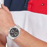Tommy Hilfiger Blaze Chronograph Black Dial Silver Steel Strap Watch For Men - 1792029 Buy Now By Tommy Hilfiger