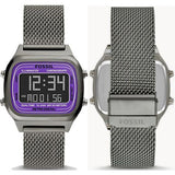 Fossil Retro Digital Purple Dial Grey Mesh Strap Watch for Men - FS5888 Buy Now By Fossil
