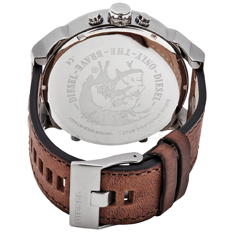 Diesel Mr Daddy Chronograph Grey Dial Brown Leather Strap Watch For Men - DZ7413 Buy Now By Diesel