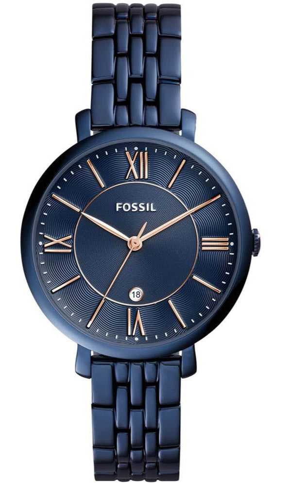 Fossil Jacqueline Blue Dial Blue Steel Strap Watch for Women - ES4094 Buy Now By Fossil