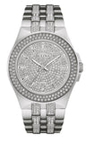 Bulova Crystal Pave Silver Dial Silver Steel Strap Watch for Men - 96B235 Buy Now By Bulova