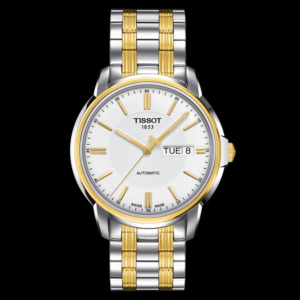 Tissot T Classic Automatics III White Dial Two Tone Steel Strap Watch For Men - T065.430.22.031.00 Buy Now By Tissot