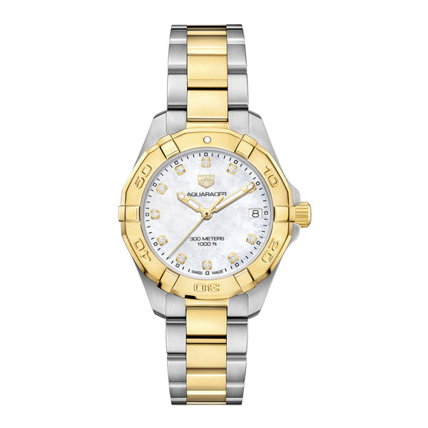 Tag Heuer Aquaracer Mother of Pearl Dial Two Tone Steel Strap Watch for Men - WBD1420.BB0321 Buy Now By Tag Heuer