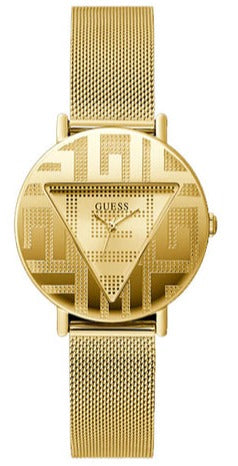 Guess Iconic Quartz Gold Dial Gold Mesh Bracelet Watch For Women - GW0527L2 Buy Now By Guess