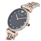 Emporio Armani Gianni T Bar Crystal Blue Dial Two Tone Steel Strap Watch For Women - AR11092 Buy Now By Emporio Armani