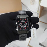 Versace Dominus Chronograph Quartz Black Dial Black Steel Strap Watch For Men - VE6H00623 Buy Now By Versace