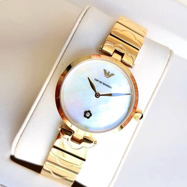 Emporio Armani Arianna Mother of Pearl Dial Gold Steel Strap Watch For Women - AR11198 Buy Now By Emporio Armani