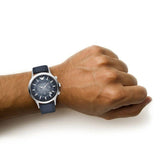 Emporio Armani Classic Chronograph Blue Dial Blue Leather Strap Watch For Men - AR2473 Buy Now By Emporio Armani