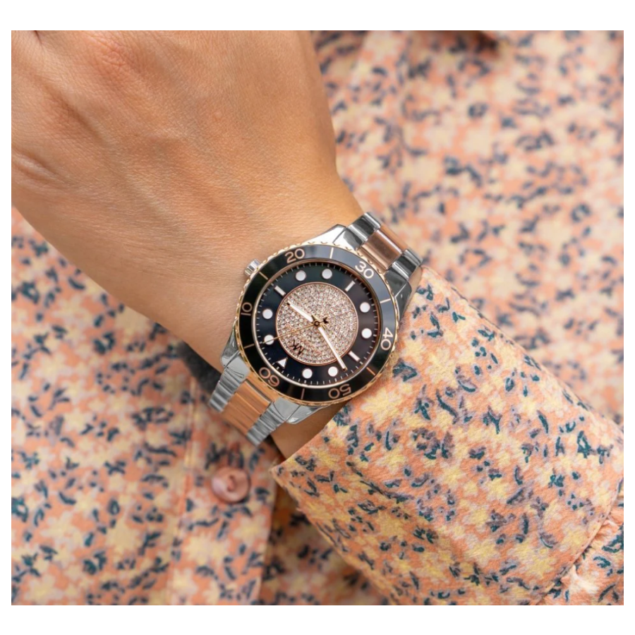 Michael Kors Runway Quartz Black Dial Two Tone Steel Strap Watch For Women - MK6960 Buy Now By Michael Kors