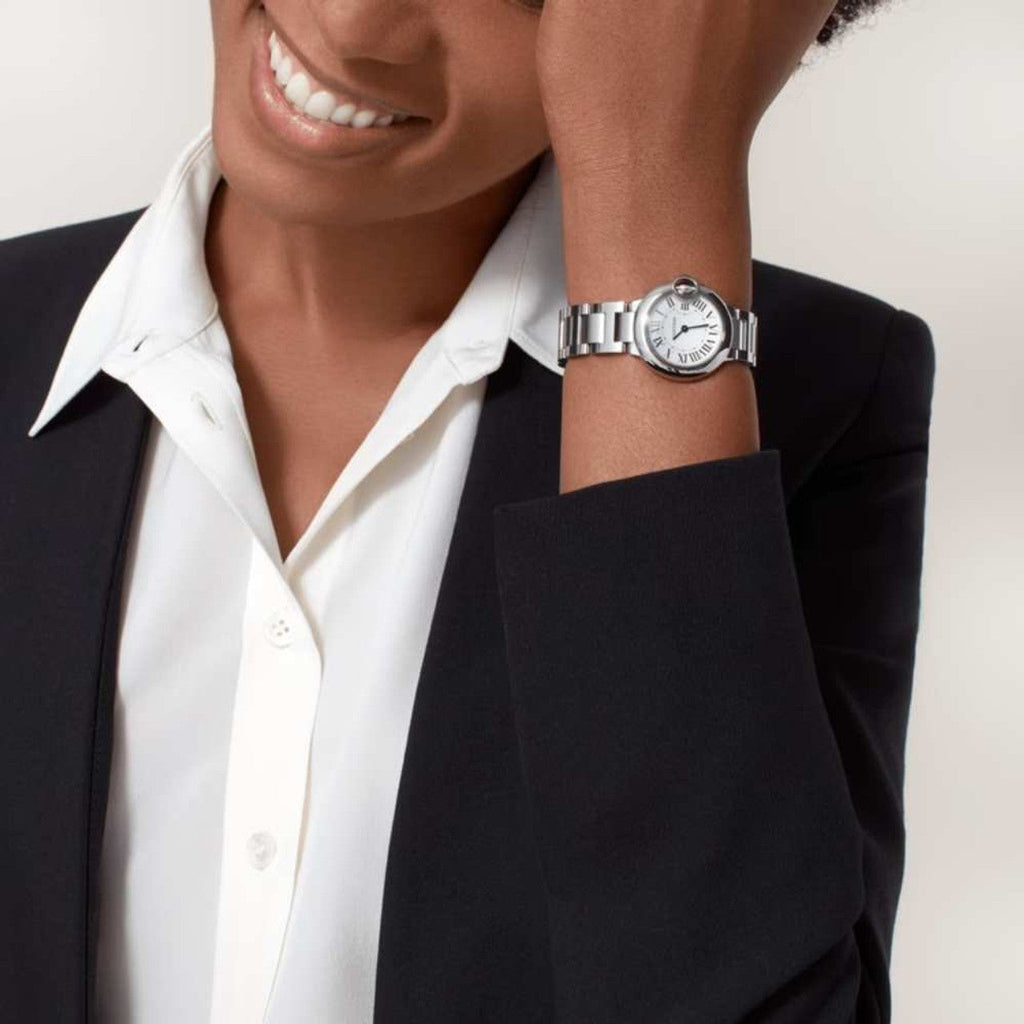 Cartier Ballon Bleu De Cartier White Dial Silver Steel Strap Watch for Women - W69010Z4 Buy Now By Cartier