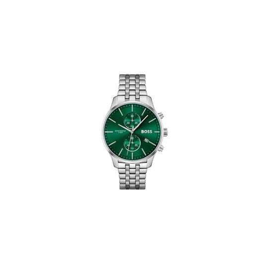 Hugo Boss Associate Green Dial Silver Steel Strap Watch for Men - 1513975 Buy Now By Hugo Boss