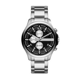 Armani Exchange Hampton Chronograph Black Dial Silver Steel Strap Watch For Men - AX2152 Buy Now By Armani Exchange