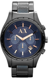 Armani Exchange Chronograph Blue Dial Grey Steel Strap Watch For Men - AX1166 Buy Now By Armani Exchange