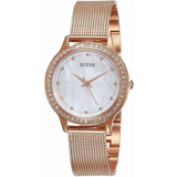 Guess Chelsea Mother of Pearl White Dial Rose Gold Mesh Strap Watch For Women - W0647L2 Buy Now By Guess