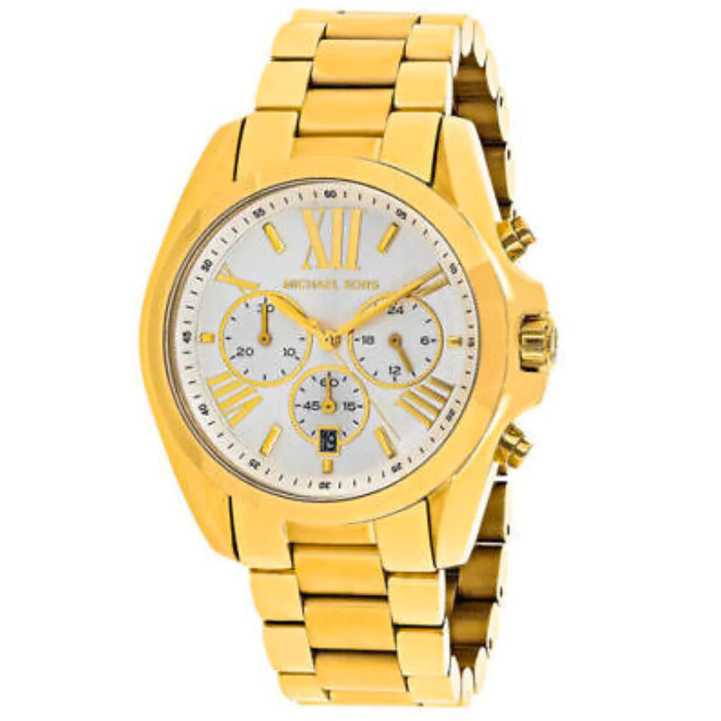 Michael Kors Bradshaw Chronograph White Dial Gold Steel Strap Watch For Women - MK6266 Buy Now By Michael Kors