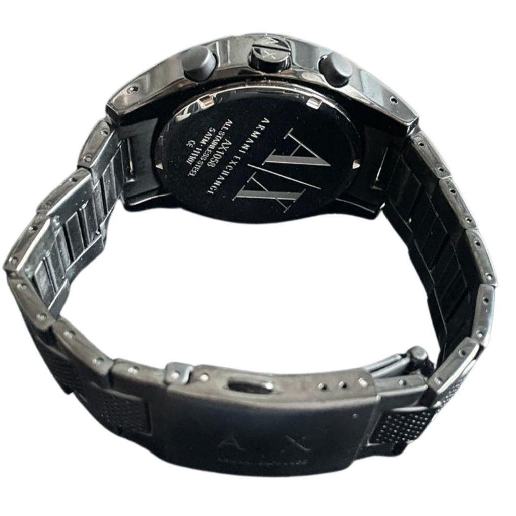 Armani Exchange Chronograph Black Dial Black Steel Strap Watch for Men - AX1058 Buy Now By Armani Exchange