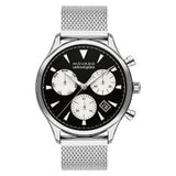 Movado Heritage Calendoplan Chronograph Black Dial Silver Mesh Strap Watch for Men - 3650097 Buy Now By Movado