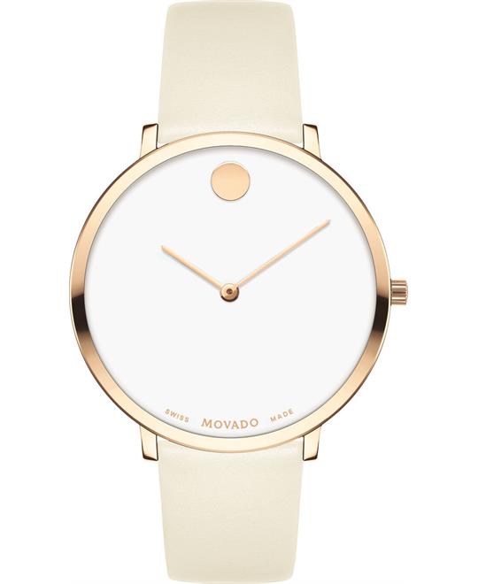 Movado Museum 70th Anniversary Special Edition White Dial White Leather Strap Watch For Women - 0607139 Buy Now By Movado