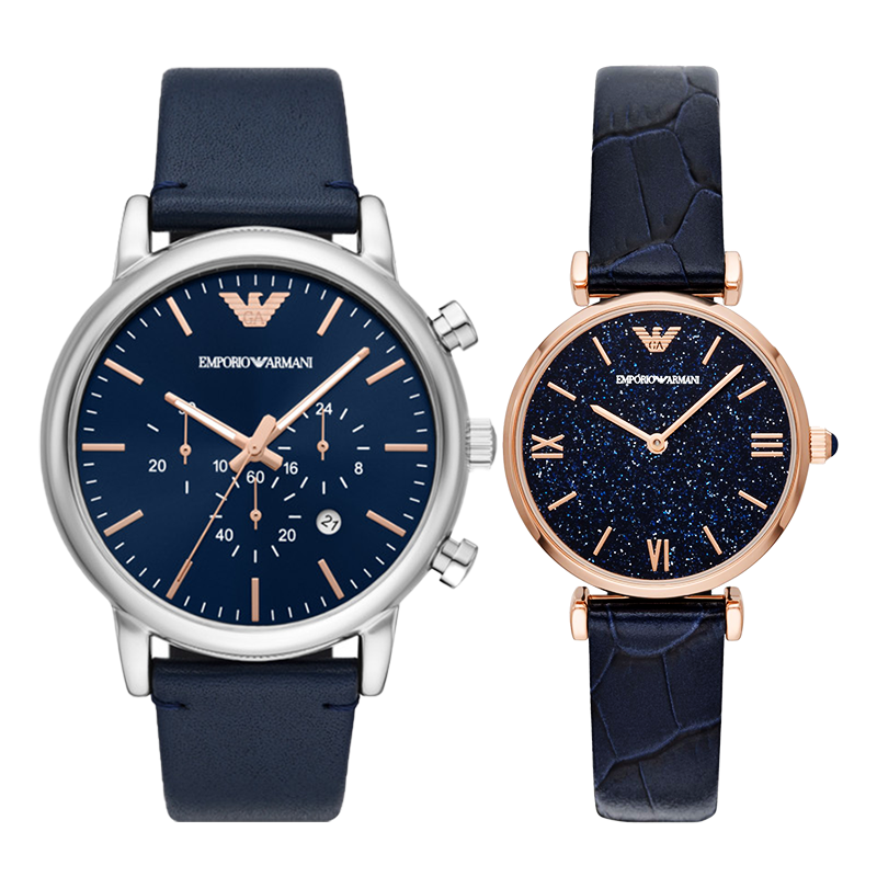 Emporio Armani Gianni T-Bar Quartz Blue Dial Blue Leather Strap Watch for Women - AR11424 Buy Now By Emporio Armani