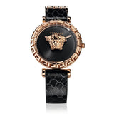 Versace Palazzo Empire Greca Black Dial Black Leather Strap Watch for Women - VEDV00719 Buy Now By Versace