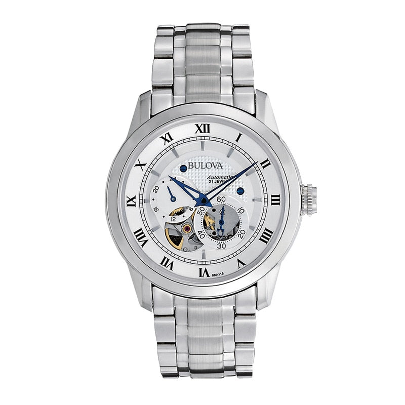 Bulova BVA Series Dual Aperture Silver Dial Silver Steel Strap Watch for Men - 96A118 Buy Now By Bulova
