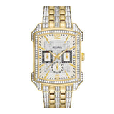 Bulova Crystal Chronograph White Dial Two Tone Steel Strap Watch for Men - 98C109 Buy Now By Bulova