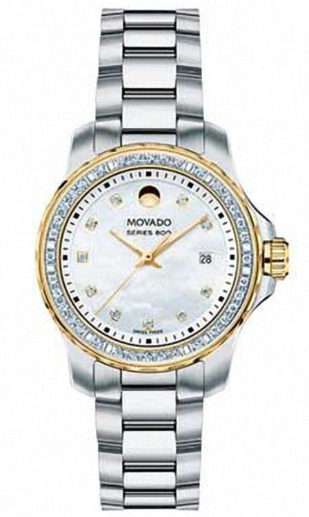 Movado Series 800 29mm Diamonds Mother of Pearl Dial Silver Steel Strap Watch For Women - 2600121 Buy Now By Movado