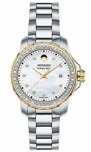 Movado Series 800 29mm Diamonds Mother of Pearl Dial Silver Steel Strap Watch For Women - 2600121 Buy Now By Movado