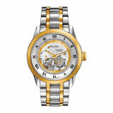 Bulova BVA Skeleton Silver Dial Two Tone Steel Strap Watch for Men - 98A123 Buy Now By Bulova