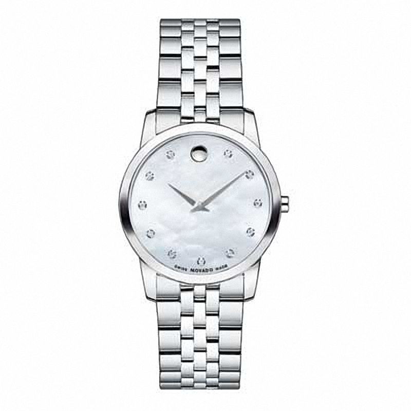 Movado Museum Classic Mother of Pearl Dial Silver Steel Strap Watch For Women - 0606612 Buy Now By Movado
