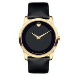 Movado Museum Black Dial Black Leather Strap Watch For Men - 606876 Buy Now By Movado