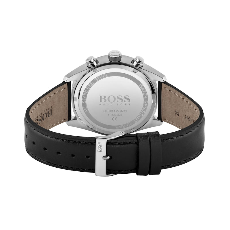 Hugo Boss Champion Black Dial Black Leather Strap Watch for Men - 1513816 Buy Now By Hugo Boss