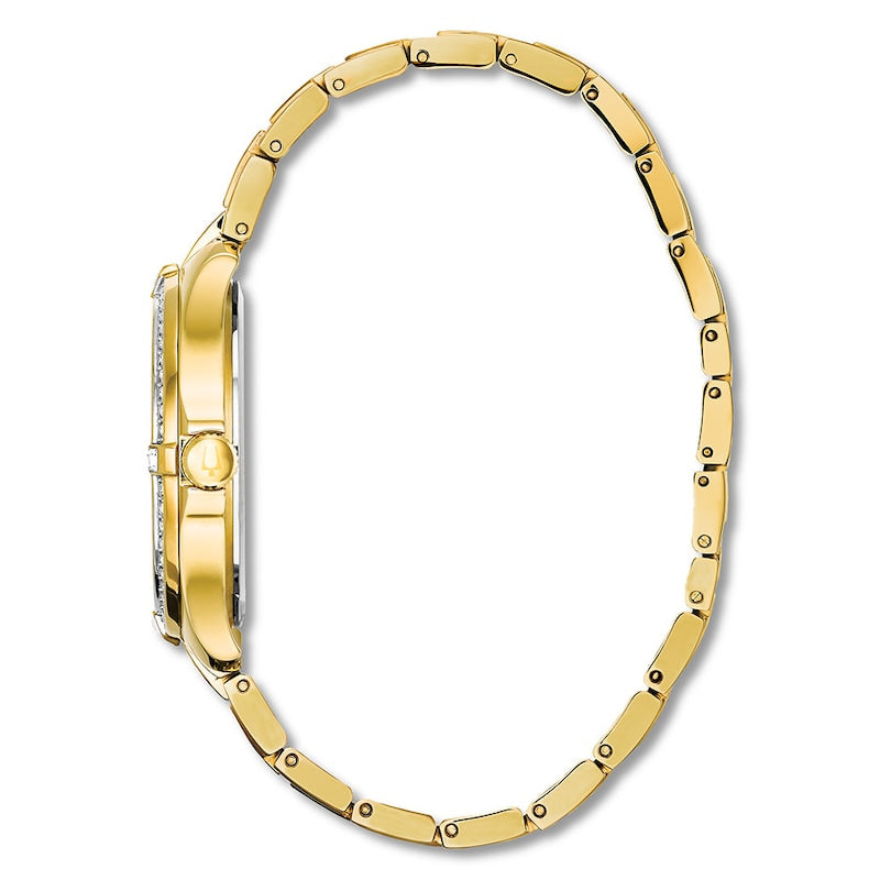 Bulova Crystal Collection Silver Crystal Dial Gold Steel Strap Watch for Women - 98L228 Buy Now By Bulova