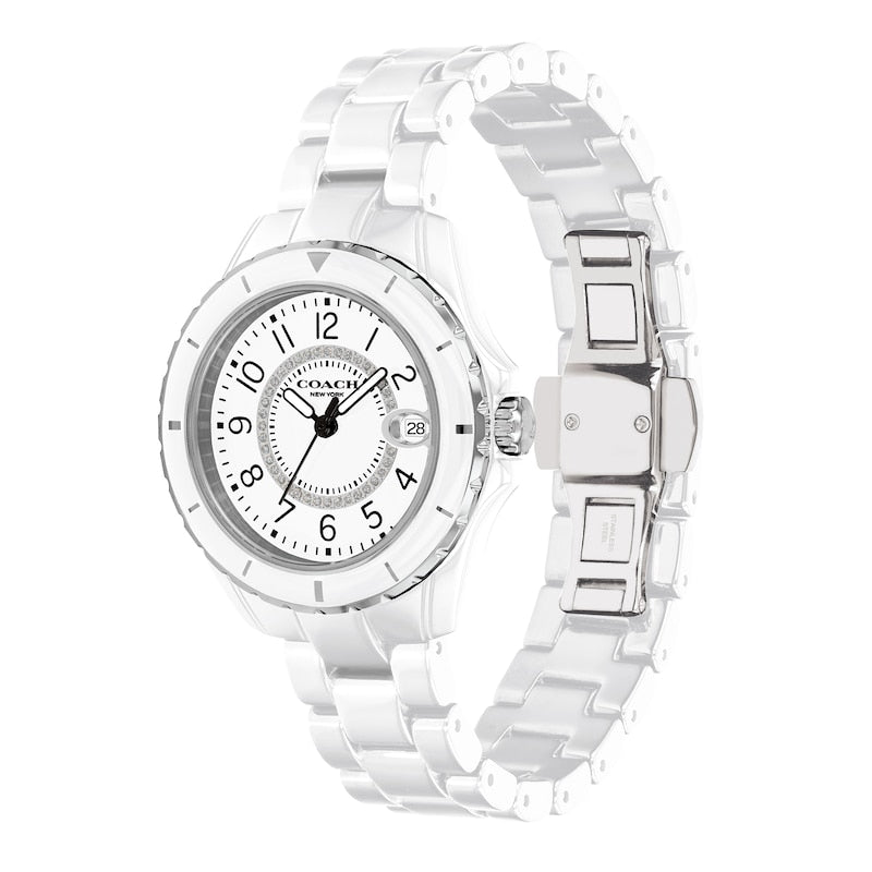 Coach Preston White Dial White Steel Strap Watch for Women - 14503462 Buy Now By Coach